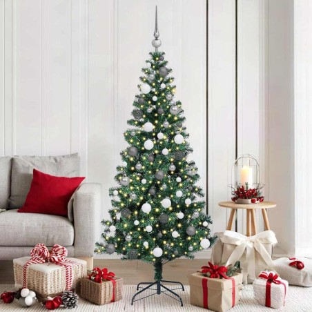 Sapin de Noël artificiel pré-éclairé Vert 180 cm PVC et métal 542239542239
