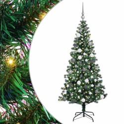 Sapin de Noël artificiel pré-éclairé Vert 180 cm PVC et métal 542239542239