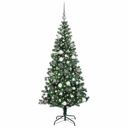 Sapin de Noël artificiel pré-éclairé Vert 180 cm PVC et métal 542239542239
