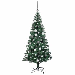 Sapin de Noël artificiel pré-éclairé Vert 180 cm PVC et métal 542239542239