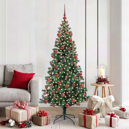 Sapin de Noël artificiel pré-éclairé Vert 180 cm PVC et métal 542241542241