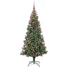 Sapin de Noël artificiel pré-éclairé Vert 180 cm PVC et métal 542241542241