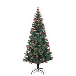 Sapin de Noël artificiel pré-éclairé Vert 180 cm PVC et métal 542241542241