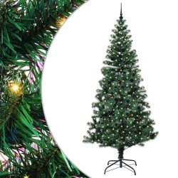 Sapin de Noël artificiel pré-éclairé Vert 240 cm PVC et métal 542243542243