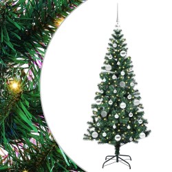 Sapin de Noël artificiel pré-éclairé Vert 150 cm PVC et métal 542244542244