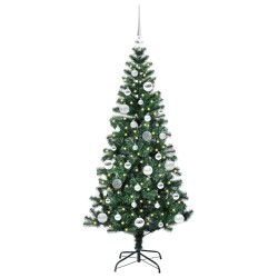 Sapin de Noël artificiel pré-éclairé Vert 150 cm PVC et métal 542244542244