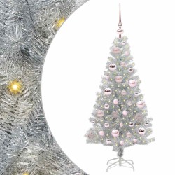 Sapin de Noël avec 150 LED avec support Argent 120 cm PET 542245542245