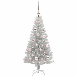 Sapin de Noël avec 150 LED avec support Argent 120 cm PET 542245542245