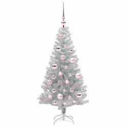 Sapin de Noël avec 150 LED avec support Argent 120 cm PET 542245542245