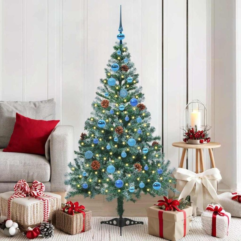 Sapin de Noël artificiel avec 150 LED Vert 150 cm PVC et Acier 542246542246
