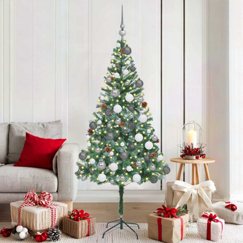 Sapin de Noël artificiel avec 300 LED Vert 180 cm PVC et Acier 542247542247