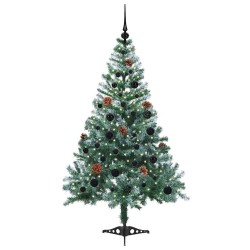 Sapin de Noël artificiel avec 150 LED Vert 150 cm PVC et Acier 542248542248
