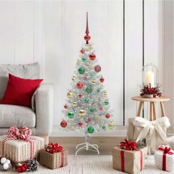 Sapin de Noël avec 150 LED avec support Argent 120 cm PET 542249542249