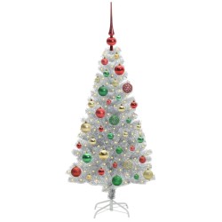 Sapin de Noël avec 150 LED avec support Argent 120 cm PET 542249542249