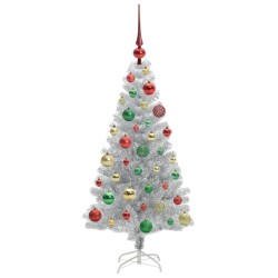 Sapin de Noël avec 150 LED avec support Argent 120 cm PET 542249542249