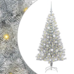 Sapin de Noël avec 150 LED avec support Argent 120 cm PET 542250542250