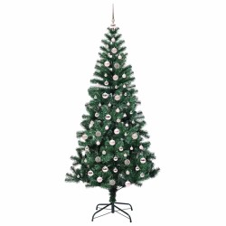 Sapin de Noël artificiel pré-éclairé Vert 240 cm PVC et métal 542251542251