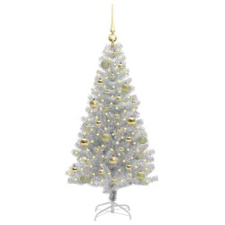 Sapin de Noël avec 150 LED avec support Argent 120 cm PET 542252542252