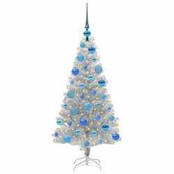 Sapin de Noël avec 150 LED avec support Argent 120 cm PET 542255542255