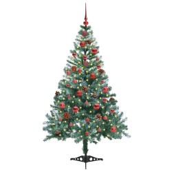 Sapin de Noël artificiel avec 150 LED Vert 150 cm PVC et Acier 542256542256