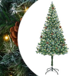 Sapin de Noël artificiel avec 300 LED Vert 180 cm PVC et Acier 542257542257