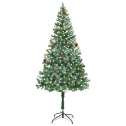 Sapin de Noël artificiel avec 300 LED Vert 180 cm PVC et Acier 542257542257