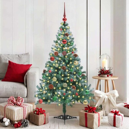 Sapin de Noël artificiel avec 150 LED Vert 150 cm PVC et Acier 542258542258