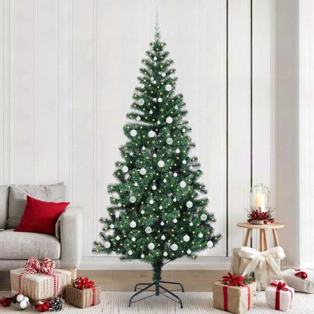 Sapin de Noël artificiel pré-éclairé Vert 240 cm PVC et métal 542260542260