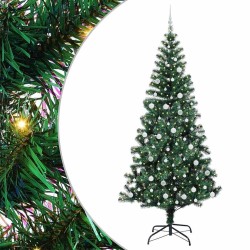 Sapin de Noël artificiel pré-éclairé Vert 240 cm PVC et métal 542260542260