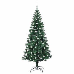 Sapin de Noël artificiel pré-éclairé Vert 240 cm PVC et métal 542260542260