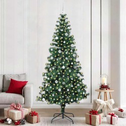 Sapin de Noël artificiel pré-éclairé Vert 240 cm PVC et métal 542261542261