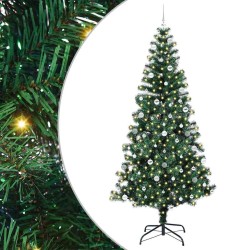 Sapin de Noël artificiel pré-éclairé Vert 240 cm PVC et métal 542261542261