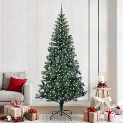 Sapin de Noël artificiel pré-éclairé Vert 240 cm PVC et métal 542262542262