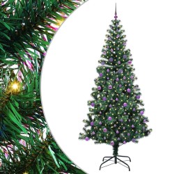 Sapin de Noël artificiel pré-éclairé Vert 240 cm PVC et métal 542262542262