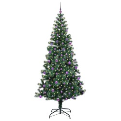Sapin de Noël artificiel pré-éclairé Vert 240 cm PVC et métal 542262542262