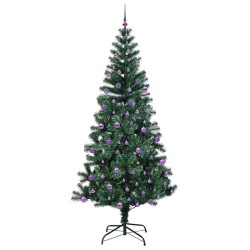 Sapin de Noël artificiel pré-éclairé Vert 240 cm PVC et métal 542262542262