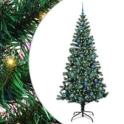 Sapin de Noël artificiel pré-éclairé Vert 240 cm PVC et métal 542263542263