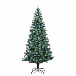 Sapin de Noël artificiel pré-éclairé Vert 240 cm PVC et métal 542263542263