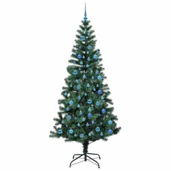 Sapin de Noël artificiel pré-éclairé Vert 240 cm PVC et métal 542263542263
