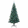 Sapin de Noël artificiel pré-éclairé Vert 240 cm PVC et métal 542263542263