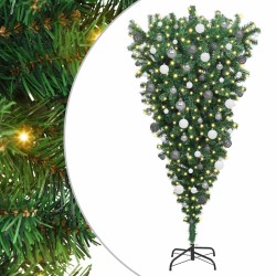 Sapins de Noël artificiels pré-éclairés à l'envers avec ensemble de boules 542264542264