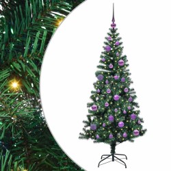 Sapin de Noël artificiel pré-éclairé Vert 150 cm PVC et métal 542266542266
