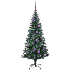 Sapin de Noël artificiel pré-éclairé Vert 150 cm PVC et métal 542266542266