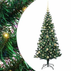 Sapin de Noël artificiel pré-éclairé Vert 150 cm PVC et métal 542267542267