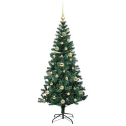 Sapin de Noël artificiel pré-éclairé Vert 150 cm PVC et métal 542267542267