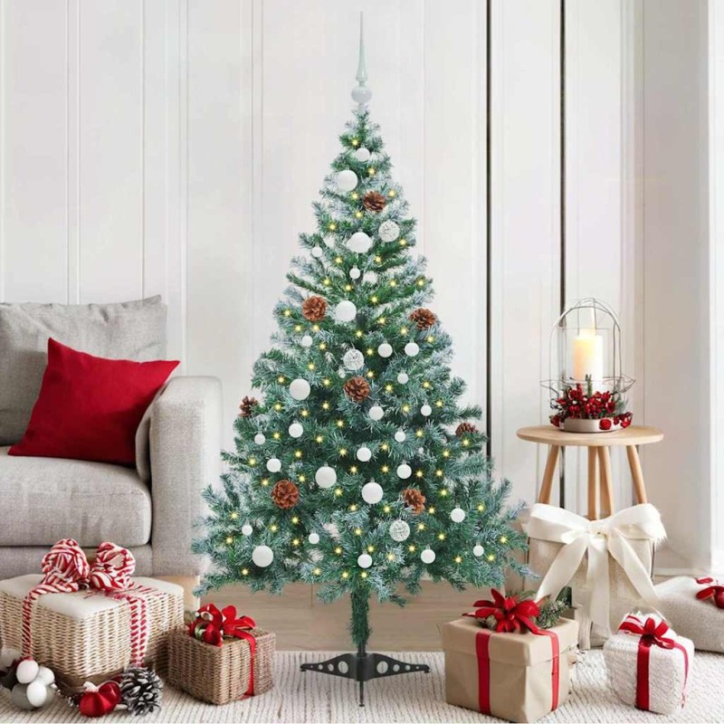 Sapin de Noël artificiel avec 150 LED Vert 150 cm PVC et Acier 542268542268