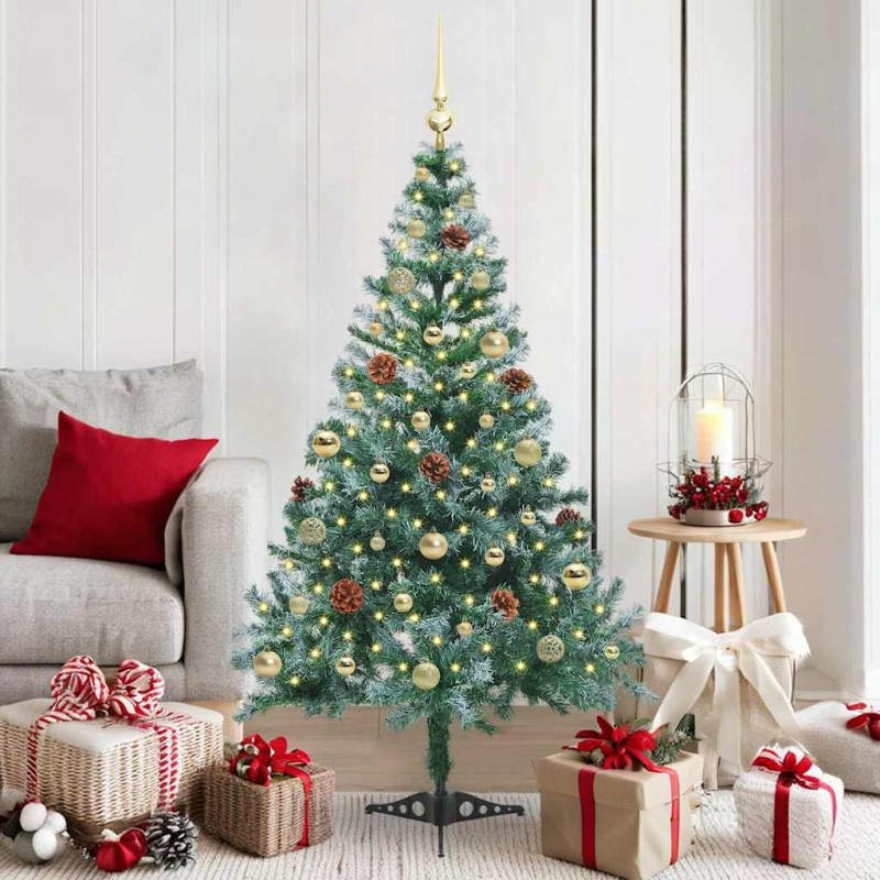 Sapin de Noël artificiel avec 150 LED Vert 150 cm PVC et Acier 542269542269