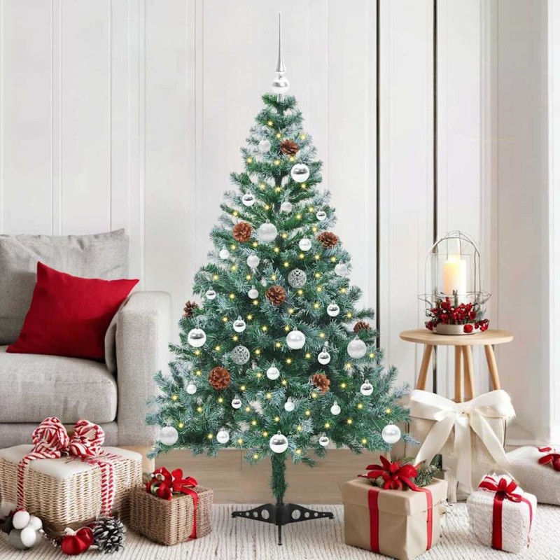 Sapin de Noël artificiel avec 150 LED Vert 150 cm PVC et Acier 542270542270