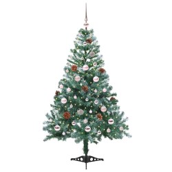 Sapin de Noël artificiel avec 150 LED Vert 150 cm PVC et Acier 542271542271