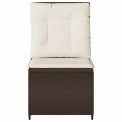 Canapé de jardin avec coussin Noir et blanc crème polyrotin 542273542273